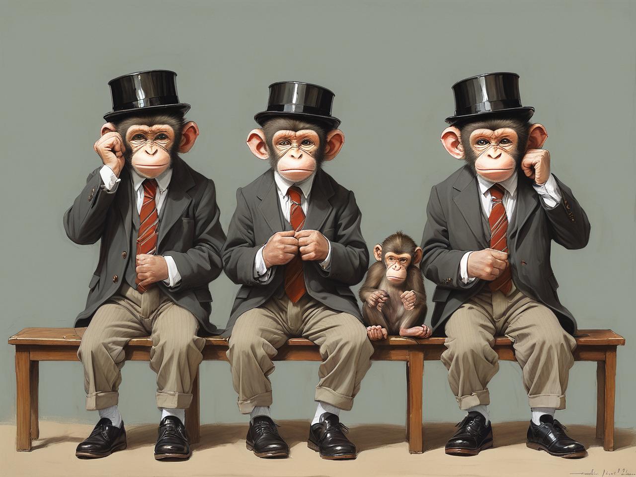 Three suited figures on a bench in a wry illustration, representing the games press and its blind spots